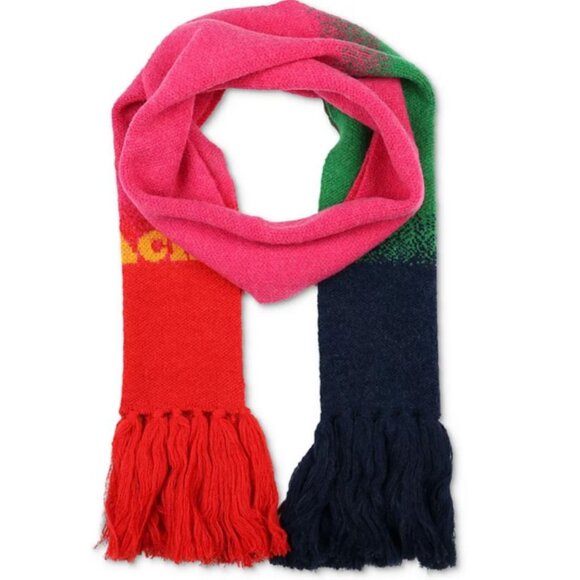 COACH colorblocked wool and alpaca ombre knit long winter scarf -Multicolor - Picture 5 of 9